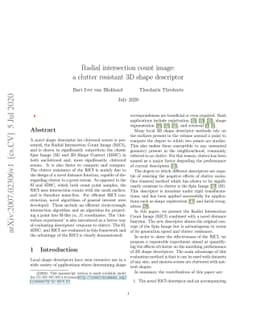 Radial Intersection Count Image: a Clutter Resistant 3D Shape Descriptor