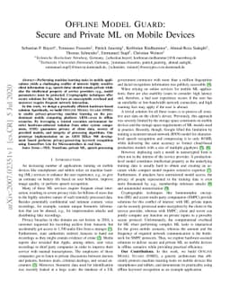 Offline Model Guard: Secure and Private ML on Mobile Devices
