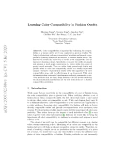 Learning Color Compatibility in Fashion Outfits