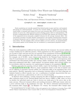 Assessing External Validity Over Worst-case Subpopulations