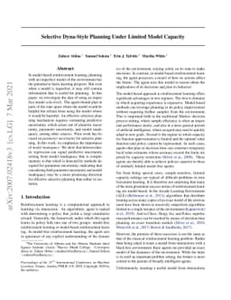 Selective Dyna-style Planning Under Limited Model Capacity