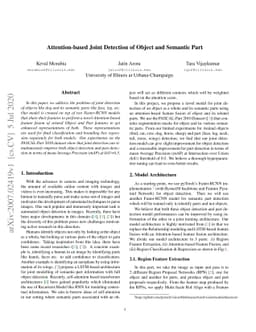 Attention-based Joint Detection of Object and Semantic Part