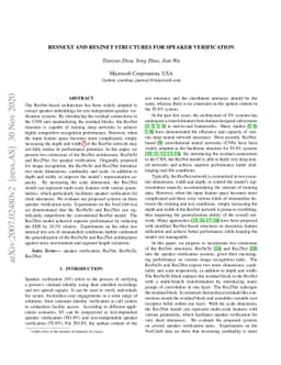 ResNeXt and Res2Net Structures for Speaker Verification