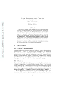 Logic, Language, and Calculus
