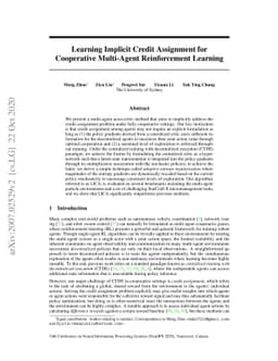 Learning Implicit Credit Assignment for Cooperative Multi-Agent
  Reinforcement Learning