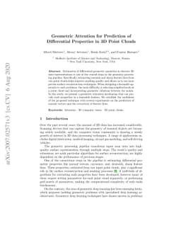 Geometric Attention for Prediction of Differential Properties in 3D
  Point Clouds