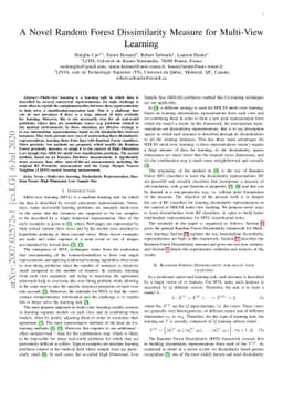 A Novel Random Forest Dissimilarity Measure for Multi-View Learning