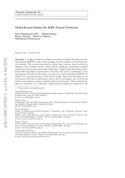 Multi-Kernel Fusion for RBF Neural Networks