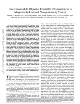 Data-Driven Multi-Objective Controller Optimization for a
  Magnetically-Levitated Nanopositioning System