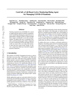 CareCall: a Call-Based Active Monitoring Dialog Agent for Managing
  COVID-19 Pandemic