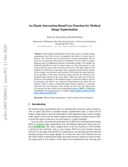 An Elastic Interaction-Based Loss Function for Medical Image
  Segmentation
