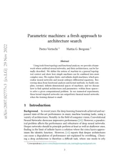 Parametric machines: a fresh approach to architecture search