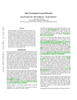 Meta Learning for Causal Direction