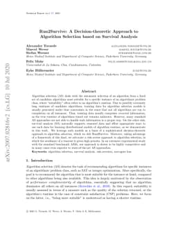 Run2Survive: A Decision-theoretic Approach to Algorithm Selection based
  on Survival Analysis