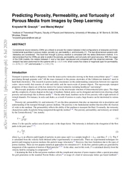 Predicting Porosity, Permeability, and Tortuosity of Porous Media from
  Images by Deep Learning