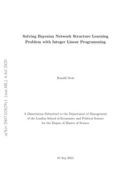 Solving Bayesian Network Structure Learning Problem with Integer Linear
  Programming