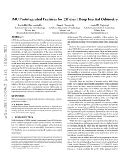 IMU Preintegrated Features for Efficient Deep Inertial Odometry