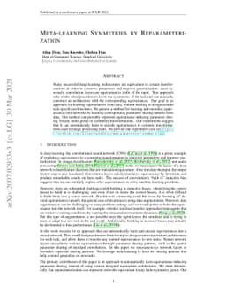 Meta-Learning Symmetries by Reparameterization