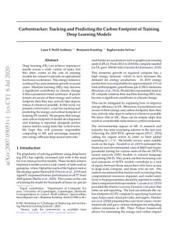 Carbontracker: Tracking and Predicting the Carbon Footprint of Training
  Deep Learning Models