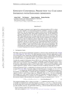 Efficient Conformal Prediction via Cascaded Inference with Expanded
  Admission