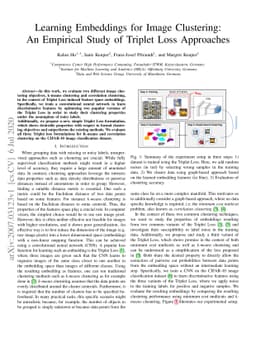 Learning Embeddings for Image Clustering: An Empirical Study of Triplet
  Loss Approaches