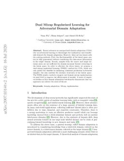 Dual Mixup Regularized Learning for Adversarial Domain Adaptation