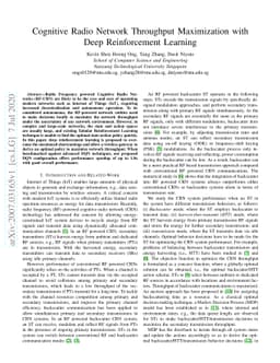 Cognitive Radio Network Throughput Maximization with Deep Reinforcement
  Learning