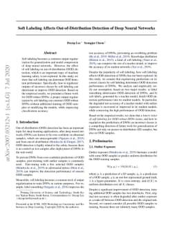 Soft Labeling Affects Out-of-Distribution Detection of Deep Neural
  Networks