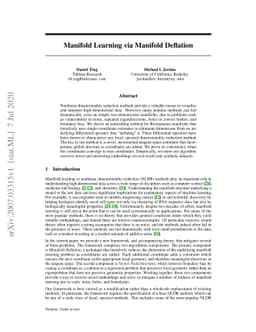 Manifold Learning via Manifold Deflation