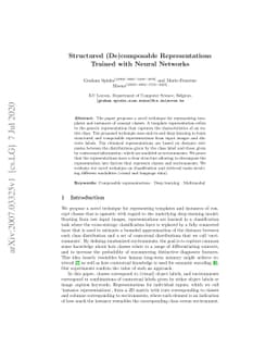 Structured (De)composable Representations Trained with Neural Networks