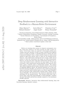 Deep Reinforcement Learning with Interactive Feedback in a Human-Robot
  Environment