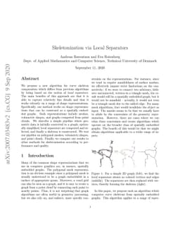 Skeletonization via Local Separators