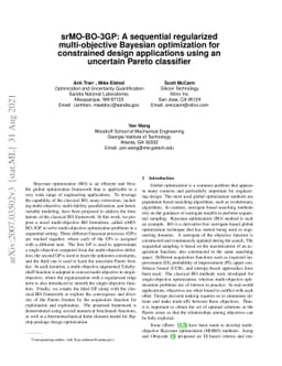srMO-BO-3GP: A sequential regularized multi-objective constrained
  Bayesian optimization for design applications