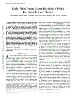 Light Field Image Super-Resolution Using Deformable Convolution