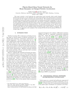 Physics-Based Deep Neural Networks for Beam Dynamics in Charged Particle
  Accelerators