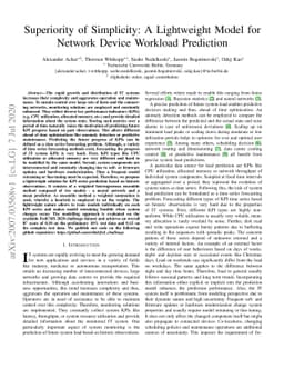Superiority of Simplicity: A Lightweight Model for Network Device
  Workload Prediction