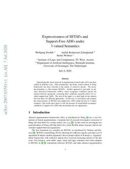 Expressiveness of SETAFs and Support-Free ADFs under 3-valued Semantics