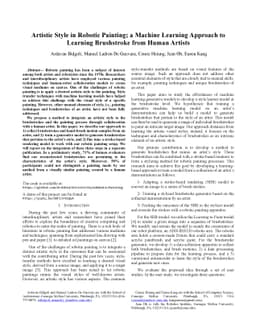 Artistic Style in Robotic Painting; a Machine Learning Approach to
  Learning Brushstroke from Human Artists