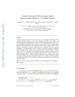 Transfer Learning for Motor Imagery Based Brain-Computer Interfaces: A
  Complete Pipeline