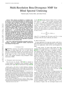 Multi-Resolution Beta-Divergence NMF for Blind Spectral Unmixing