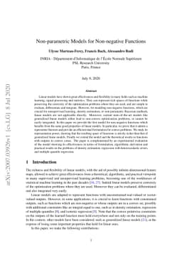 Non-parametric Models for Non-negative Functions