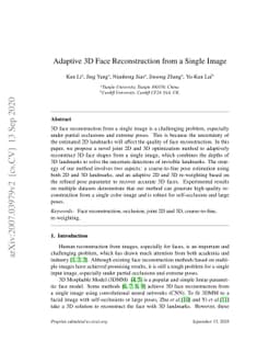 Adaptive 3D Face Reconstruction from a Single Image