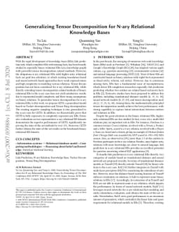 Generalizing Tensor Decomposition for N-ary Relational Knowledge Bases