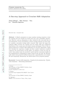 A One-step Approach to Covariate Shift Adaptation
