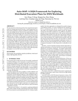 Auto-MAP: A DQN Framework for Exploring Distributed Execution Plans for
  DNN Workloads