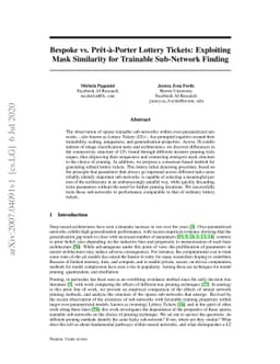 Bespoke vs. Prêt-à-Porter Lottery Tickets: Exploiting Mask
  Similarity for Trainable Sub-Network Finding