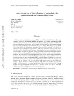 An exploration of the influence of path choice in game-theoretic
  attribution algorithms