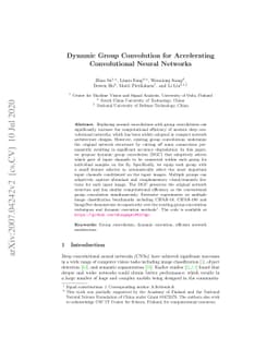 Dynamic Group Convolution for Accelerating Convolutional Neural Networks