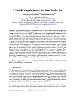 A Novel BGCapsule Network for Text Classification