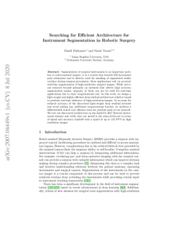 Searching for Efficient Architecture for Instrument Segmentation in
  Robotic Surgery